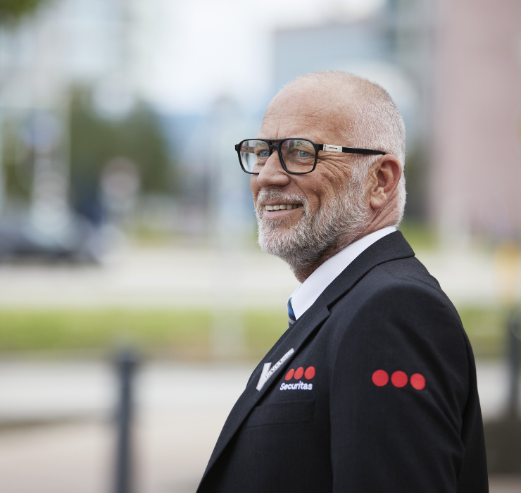 Pracovník fyzické ostrahy společnosti Securitas